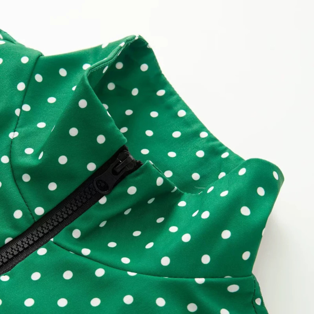 Polka Dot Half Zip Oversized Sweatshirt